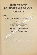 Book cover of Weekly Operating Notice containing Temporary Speed Restrictions, Engineering Arrangements, Signalling & Permanent Way Alterations, General Instructions and Notices, 19 to 25 January 2002 by Railtrack Southern (West)
